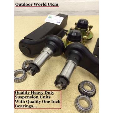 Quality 750 KG Trailer Suspension Units Standard Stub Axle Hubs Bearings &amp; Caps