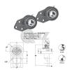 2x 1  1/4 in 3-Bolt Flange Bracket Units Cast Iron UCFB207-20 Mounted Bearing #2 small image